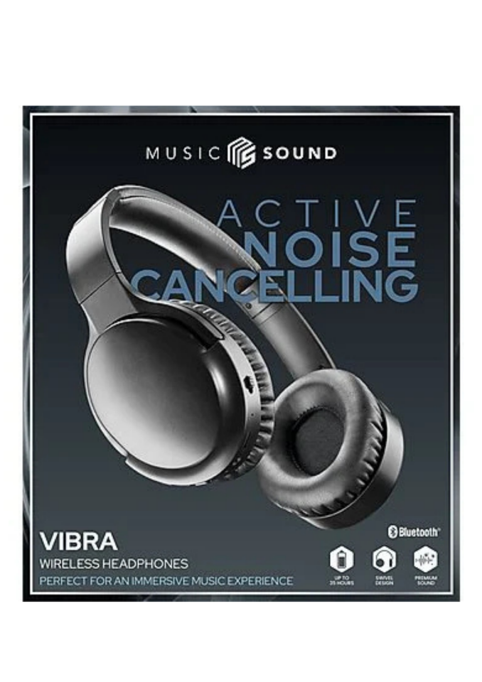 CELLULARLINE MUSIC SOUND VIBRA ANC OZELLIKLI BT KULAK USTU KULAKLIK SIYAH